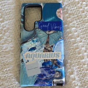 Aquarius Blue Phone Case with Good Vibes Design